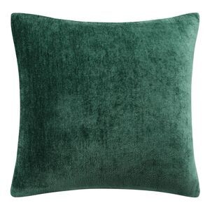 Chenille Throw Pillow Covers Cushion Water Repellent 18"x18" Emerald Green